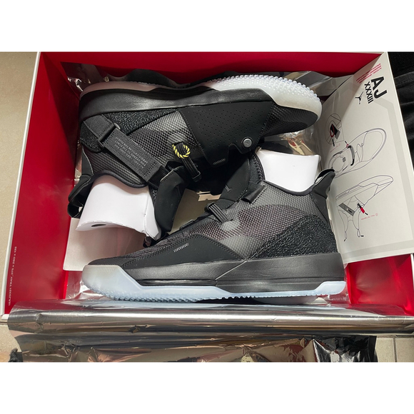 Men's Air Jordan XXXIII Basketball Shoes Size 10.5 Black/Grey - Picture 2 of 5
